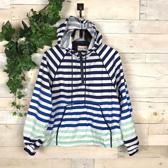 Hunter Target Blue White Rain Jacket Coat Medium - Picture 2 of 8